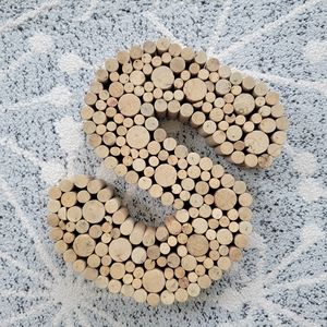 Wooden Coastal Rustic Block S Wall Hanging